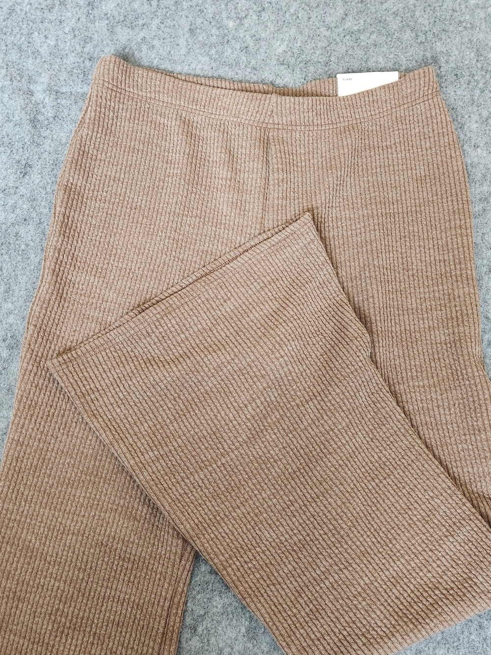 NWT American Eagle Flare Knit Pull On Hi Rise Pants Women's XL Brown Elastic Y2K